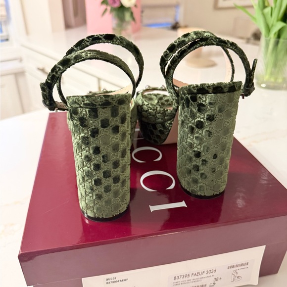 Lady Horsebit GG Logo Velvet Platform Sandal (Women) 39 - Picture 12 of 14